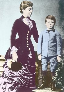 Winston Churchill with his mother, Lady Randolph Churchill by English Photographer